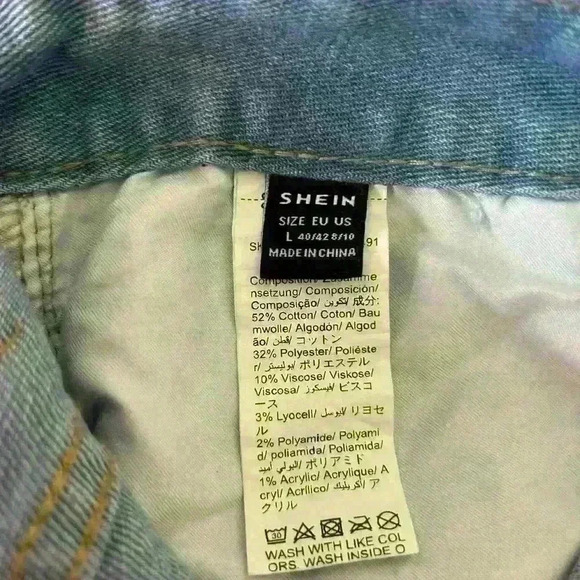 SHEIN EZwear Ladies’ Solid Color Ripped Denim Pants, Size Large - Picture 7 of 7